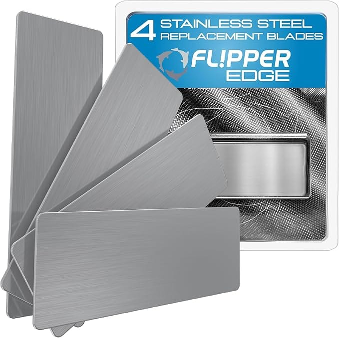 EDGE Aquarium Algae Cleaner - Replacement Blades - Flipper Standard / Glass (4 Pack)