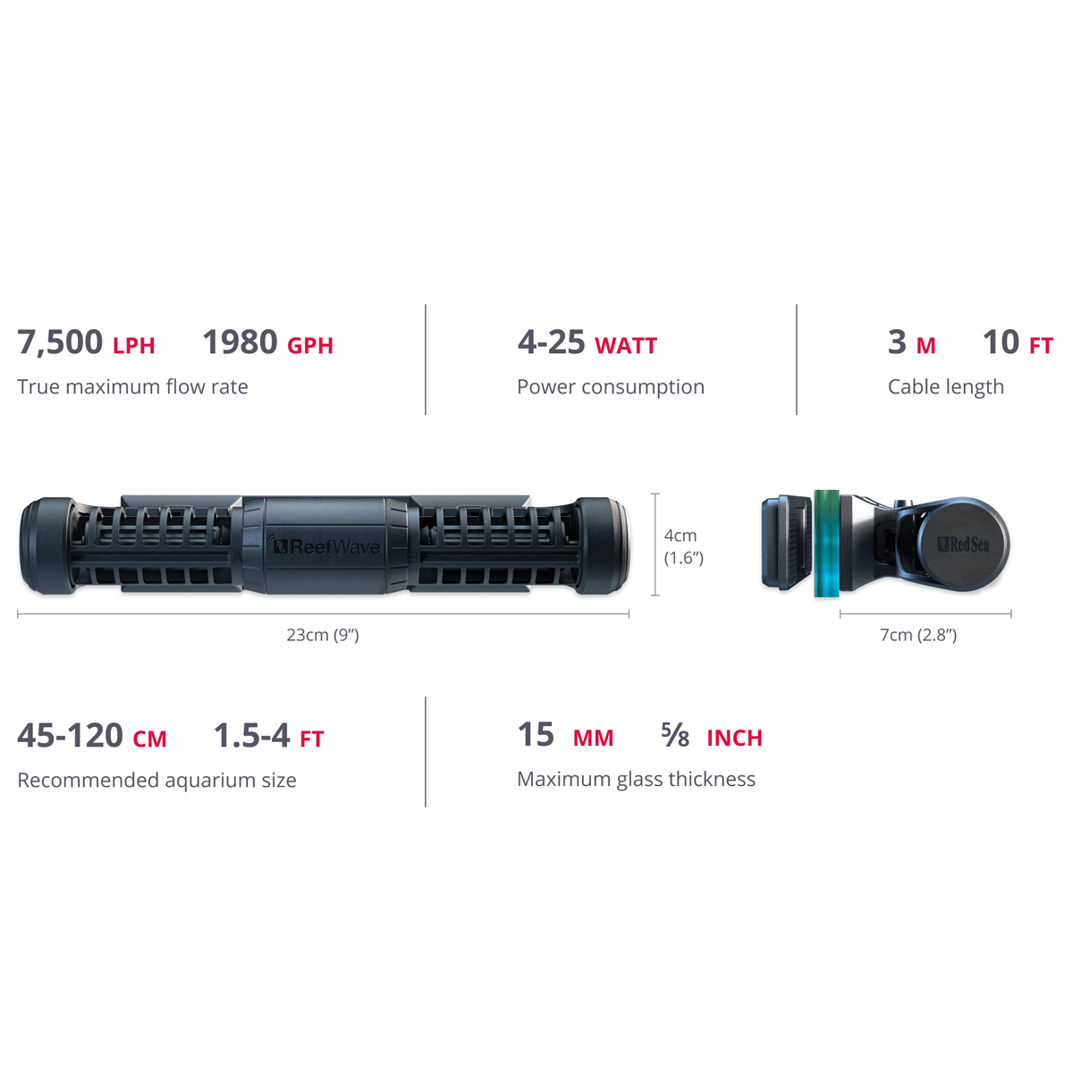 ReefWave 25 Pump with Controller (1980 GPH) - Red Sea