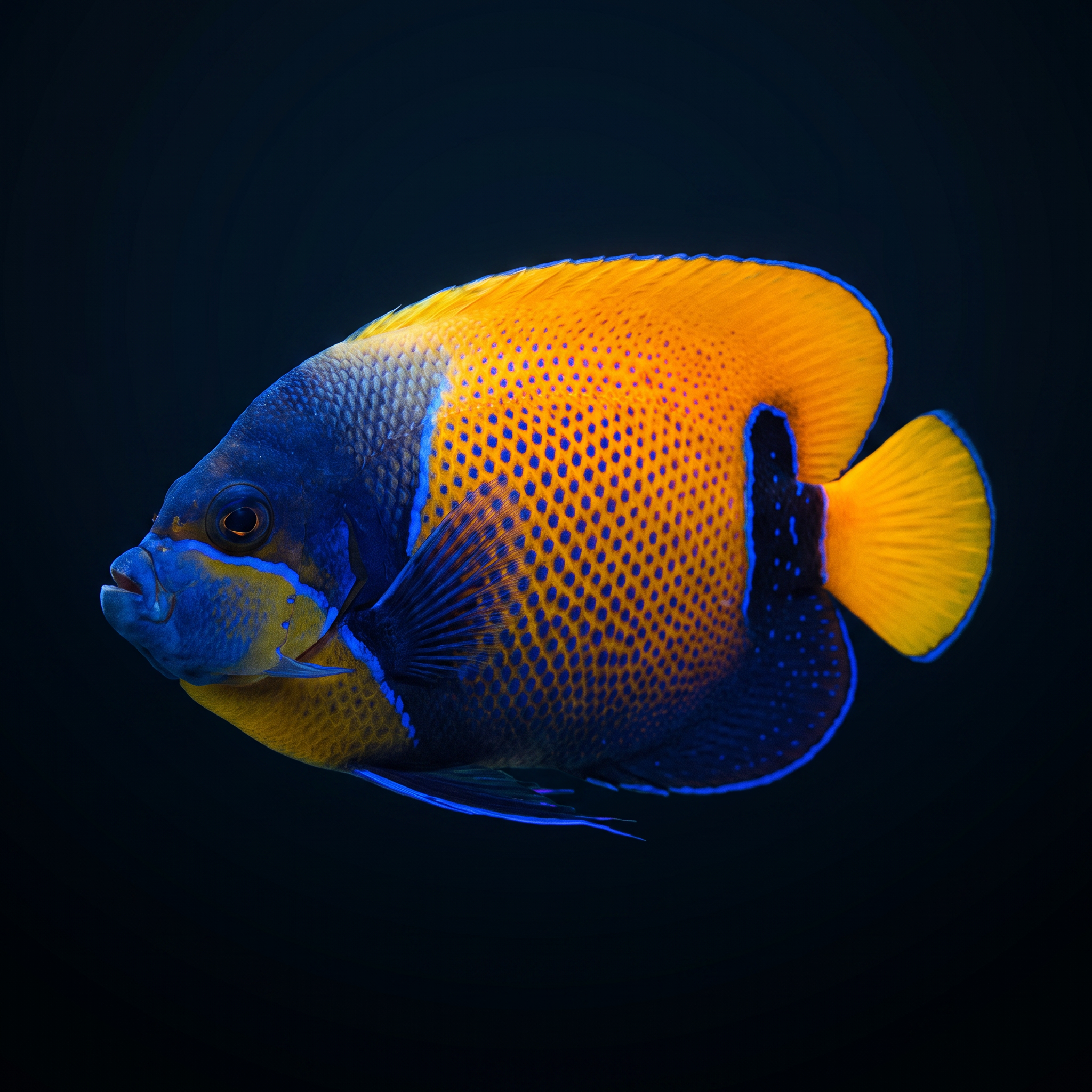 Majestic Blue Girdled Angelfish - Pomacanthus navarchus