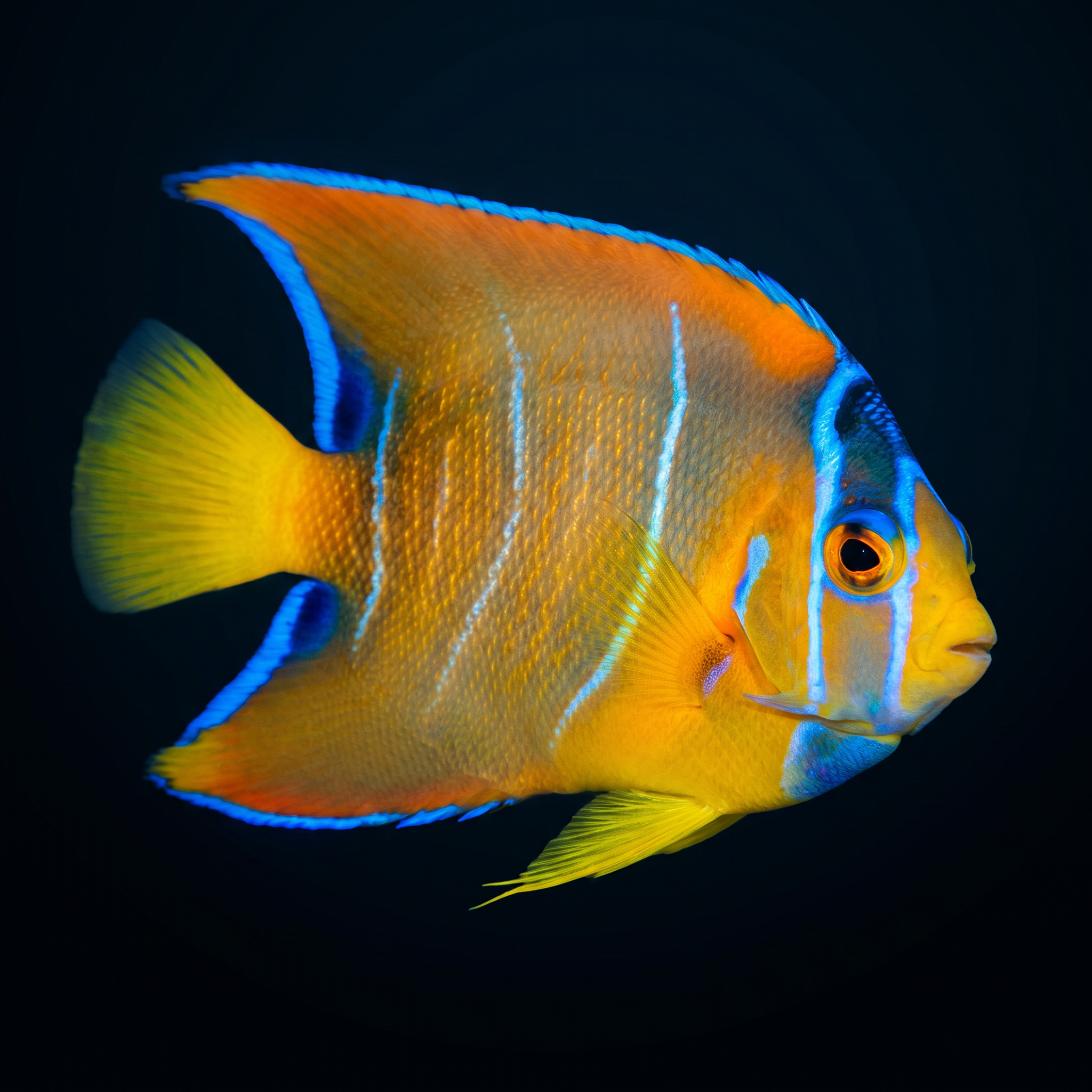 Queen Angelfish - Juvenile - Holacanthus ciliaris