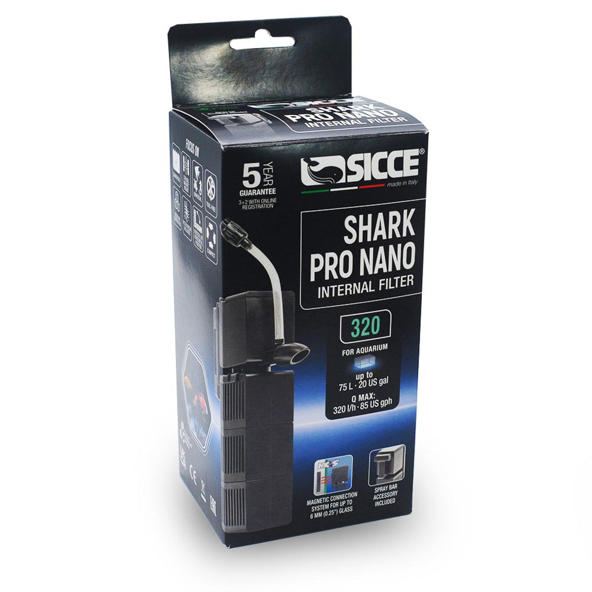 Shark PRO Nano 320 Internal Filter (85 GPH) - Sicce