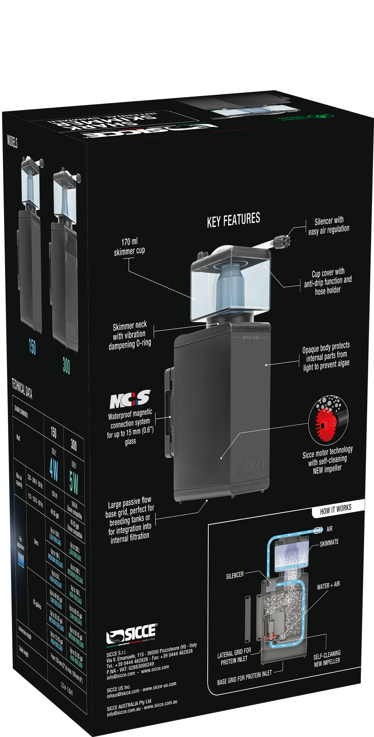 Shark Skimmer 150 Internal Filter - Sicce