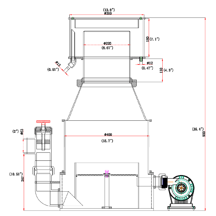 SRO-8000EXT Light Commercial Protein Skimmer