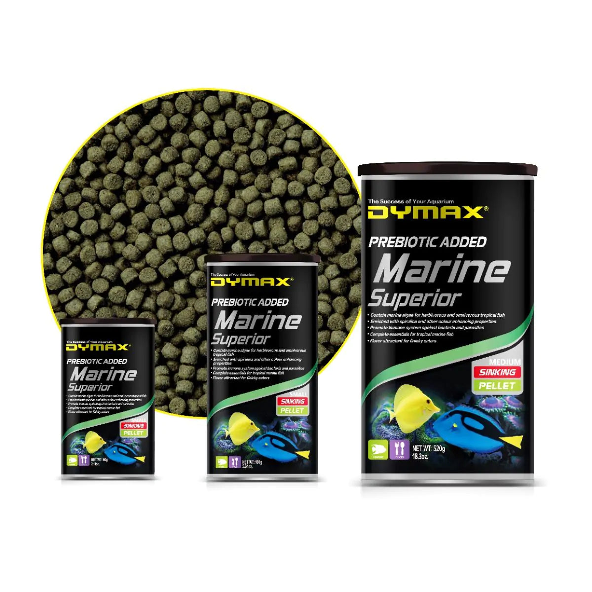 Marine Superior Pellet Food - Dymax