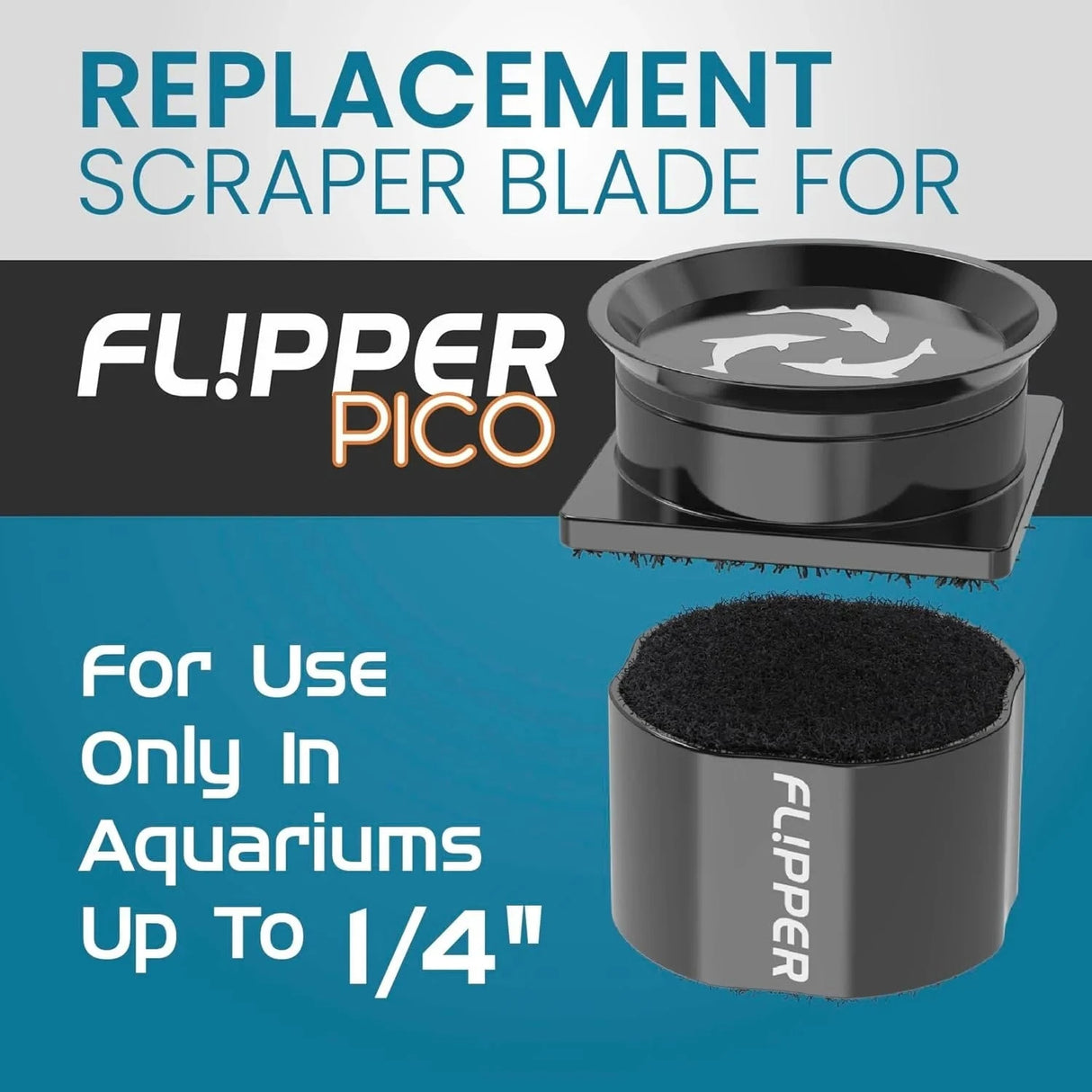 Pico 2 in 1 Aquarium Magnet Cleaner Replacement Blades 4 Pack - Flipper
