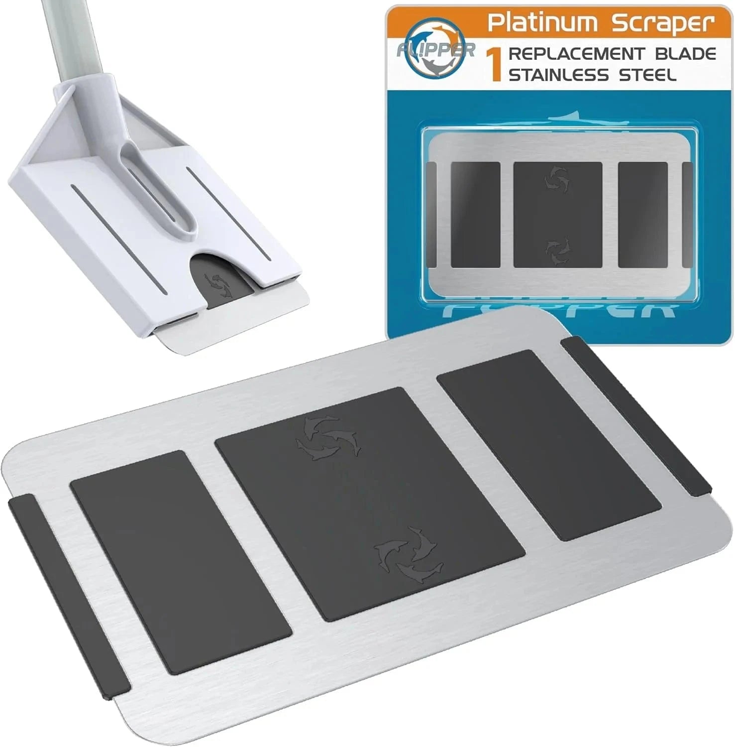 Platinum Credit Card Aquarium Algae Scraper Stainless Steel Blades - Flipper