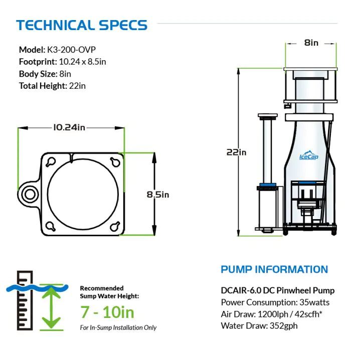 K3-200 OVP Protein Skimmer - IceCap