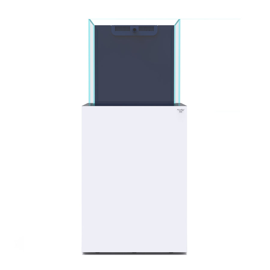 Nyos OPUS G2 200 Pro-Line reef aquarium on white cabinet, front view