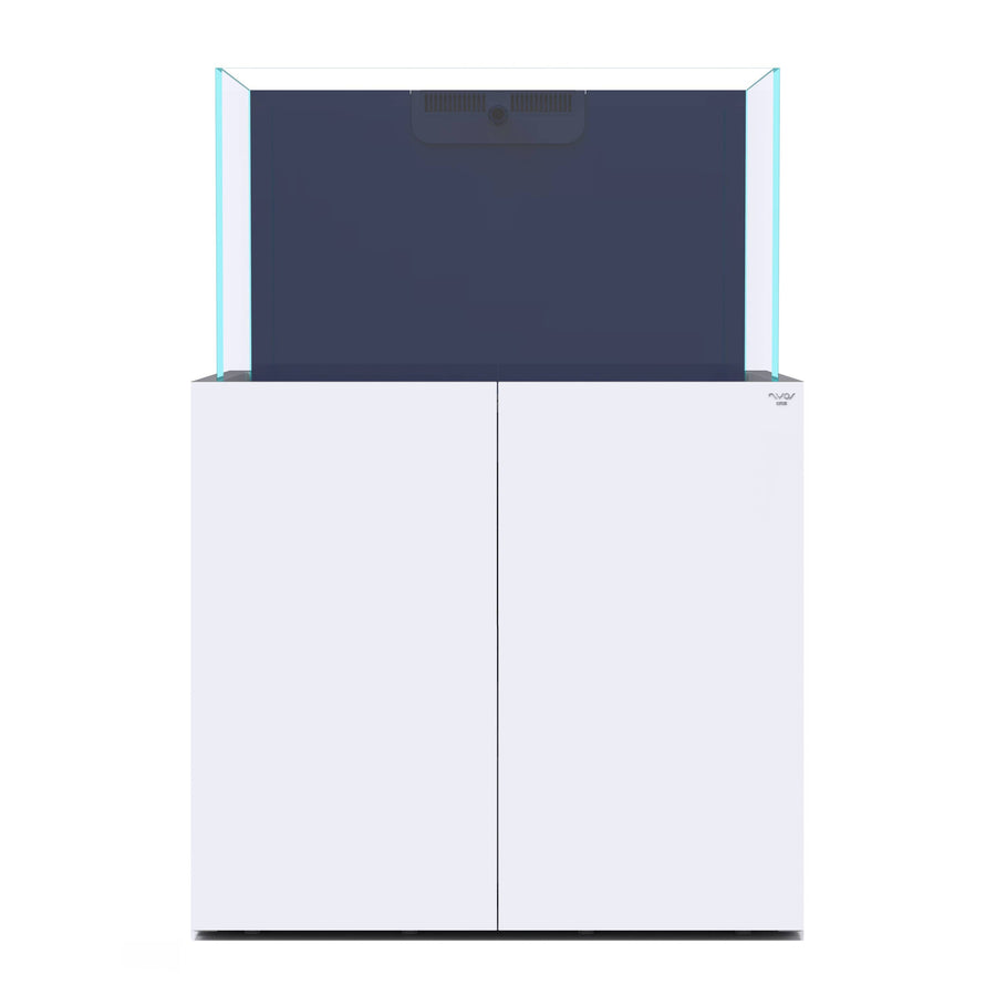 Nyos OPUS G2 300 Pro-Line reef aquarium on white cabinet, front view