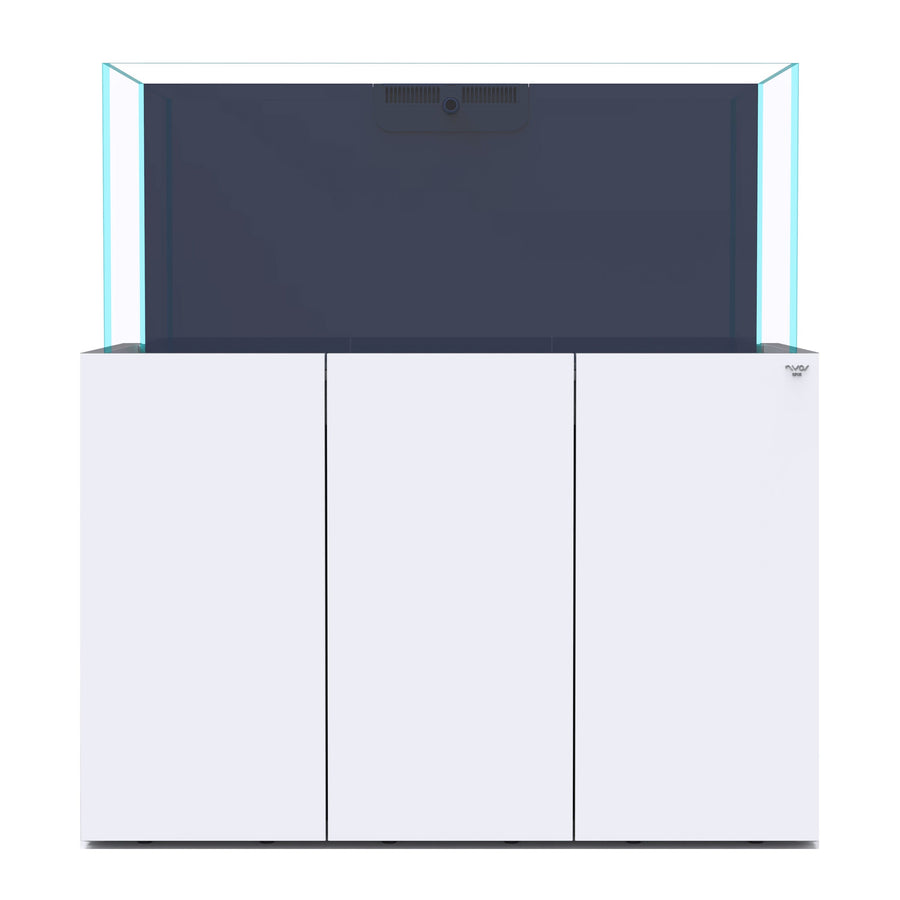 Nyos OPUS G2 440 Pro-Line reef aquarium on white cabinet, front view