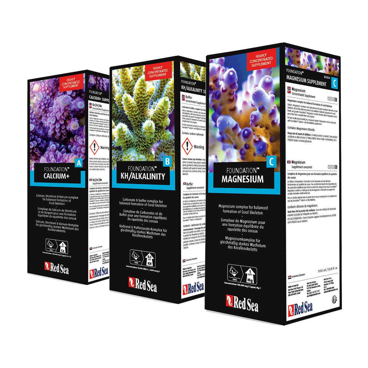 250mL Reef Foundation Package (Ca/Alk/Mag) - Red Sea