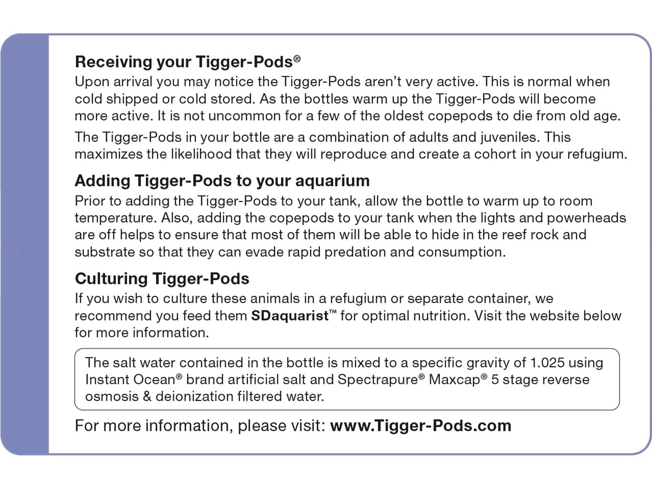 Tigger-Pods - 6oz - Reef Nutrition