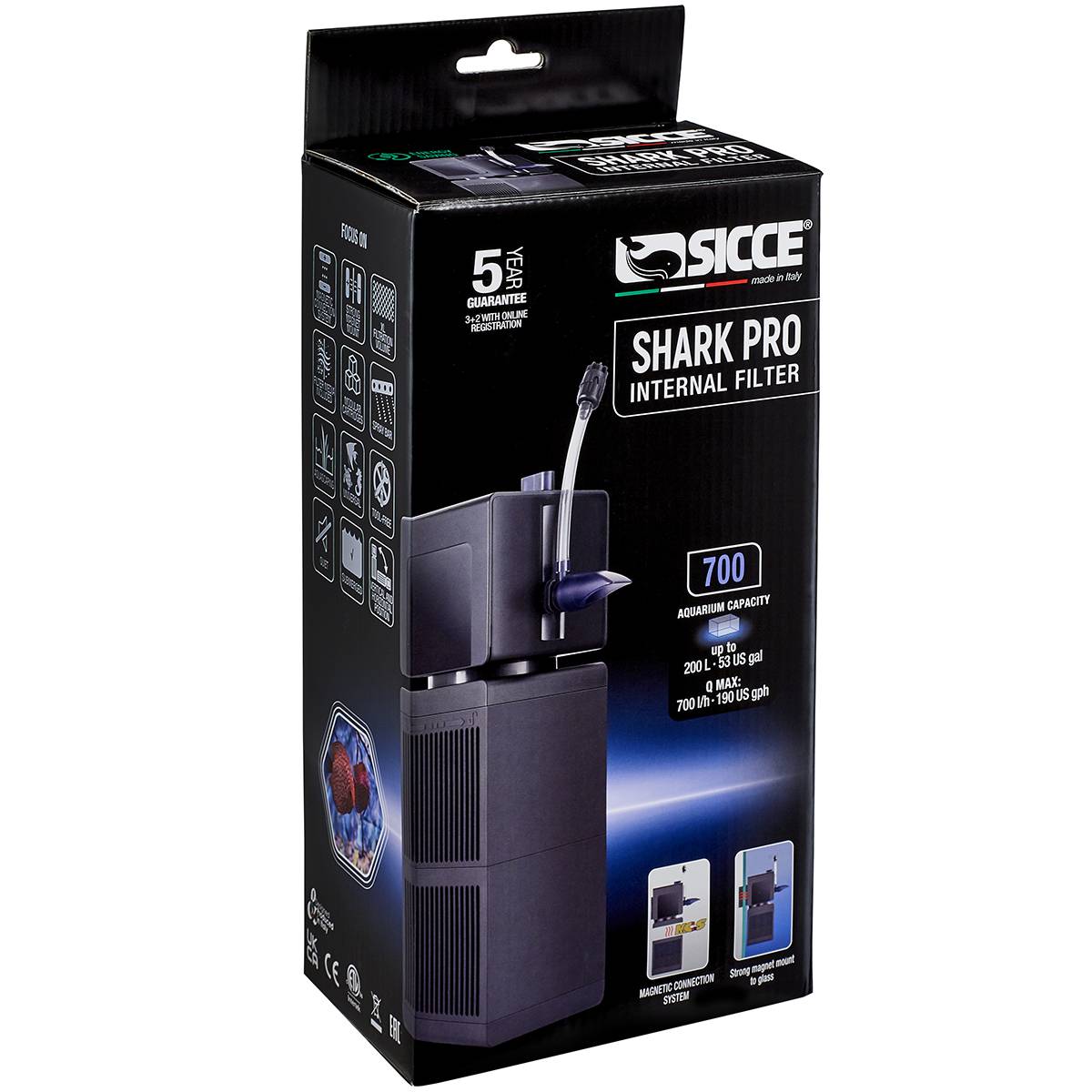 Shark PRO 700 Internal Filter (185 GPH) - Sicce