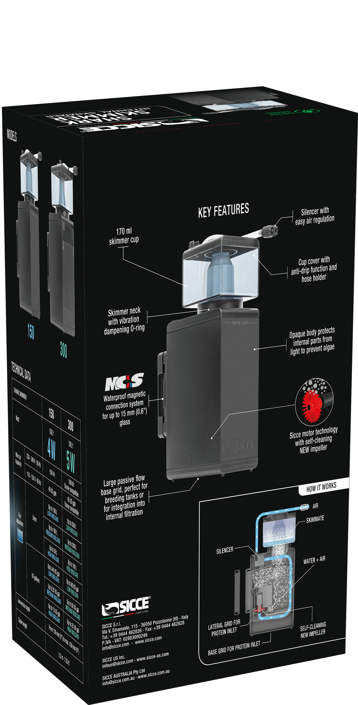 Shark Skimmer 150 Internal Filter - Sicce