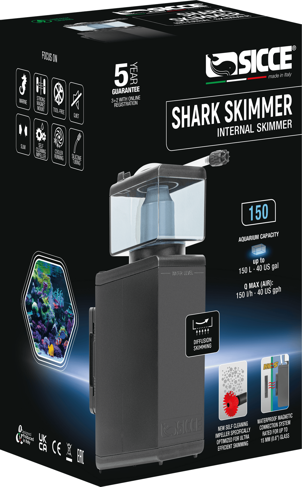 Shark Skimmer 150 Internal Filter - Sicce