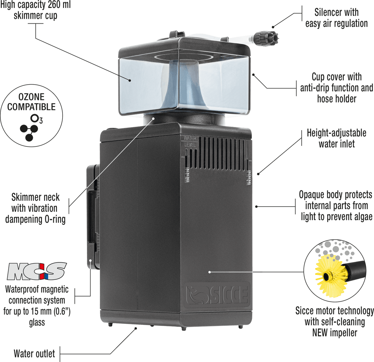 Shark Skimmer 300 Internal Filter - Sicce