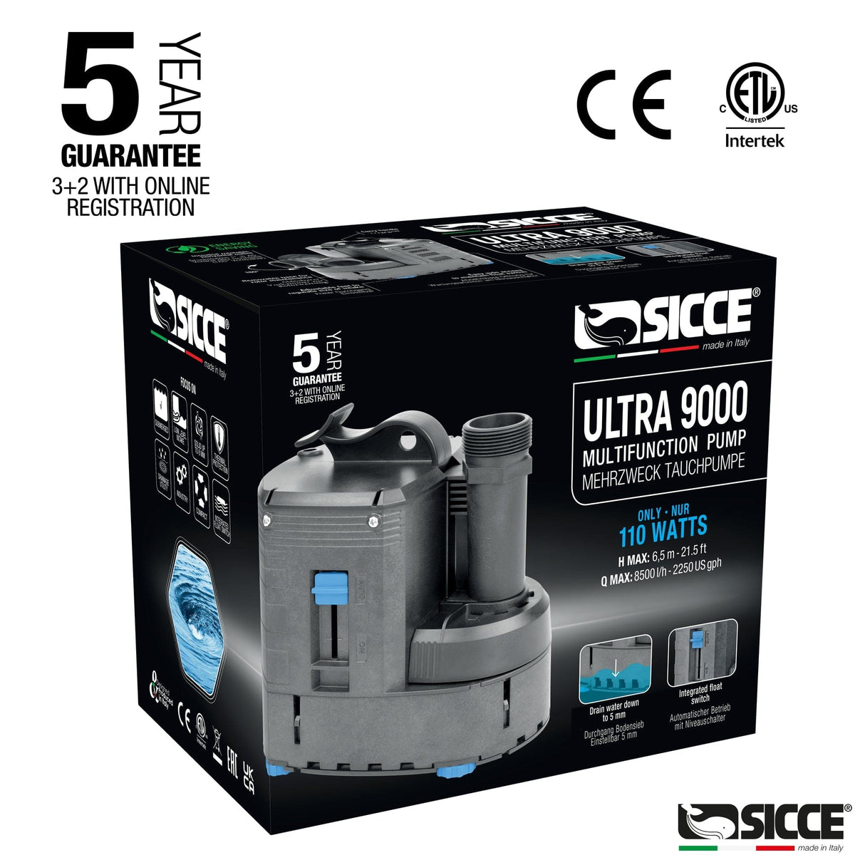 ULTRA 9000 Utility Pump (2245 gph) - Sicce