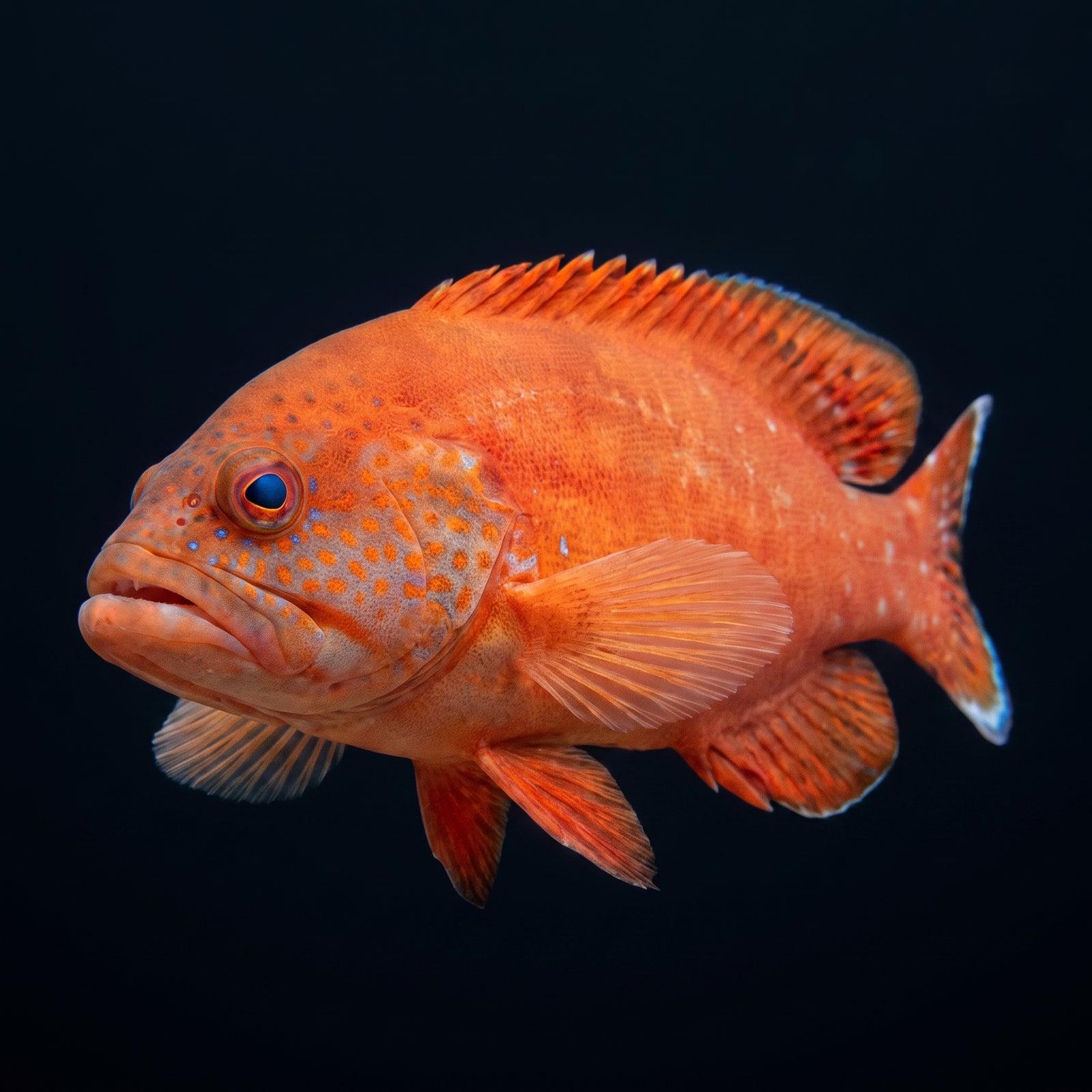 Blue Dot Grouper (Cephalopholis Argus) saltwater aquarium fish portrait