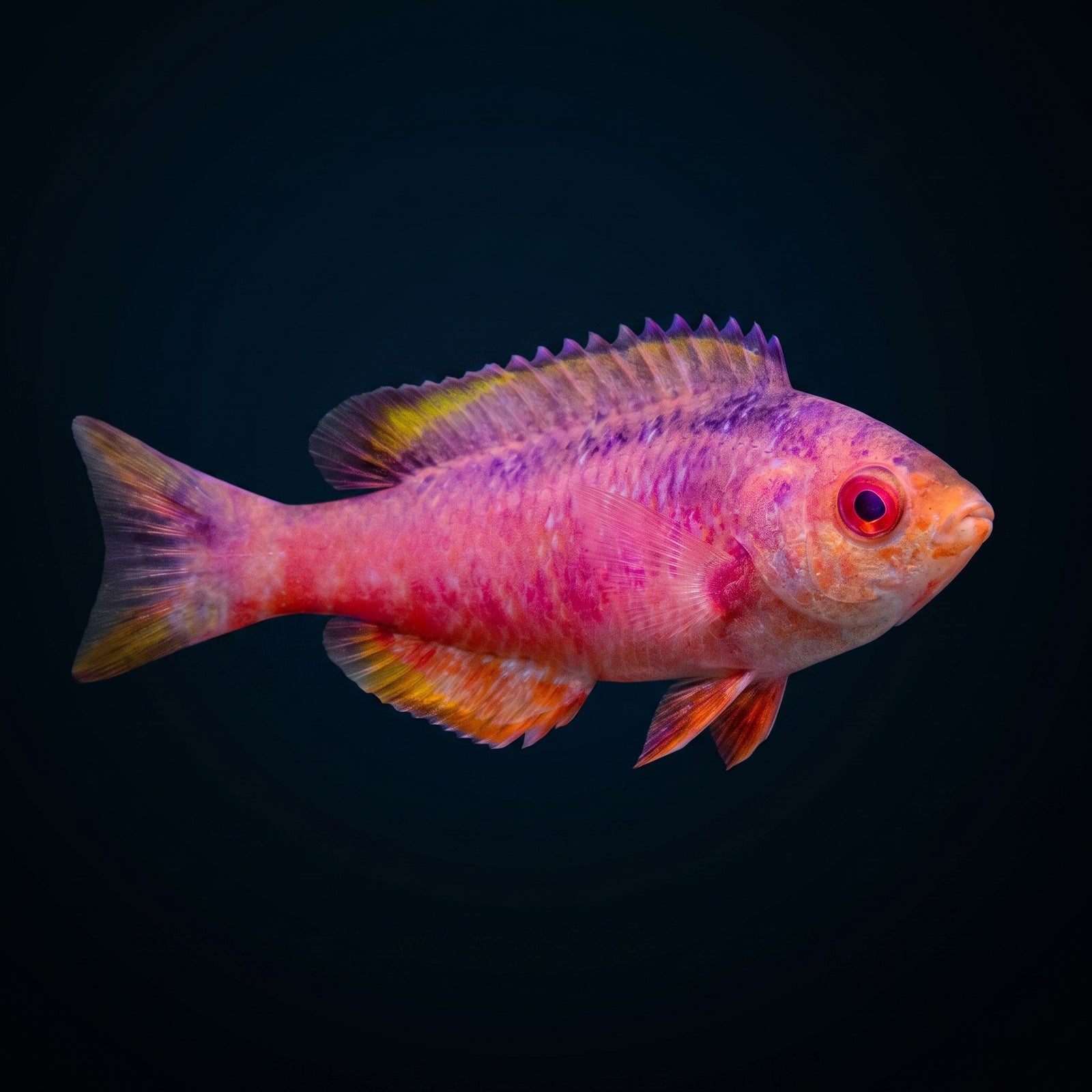 Creole Wrasse (Clepticus Parrae) saltwater aquarium fish portrait