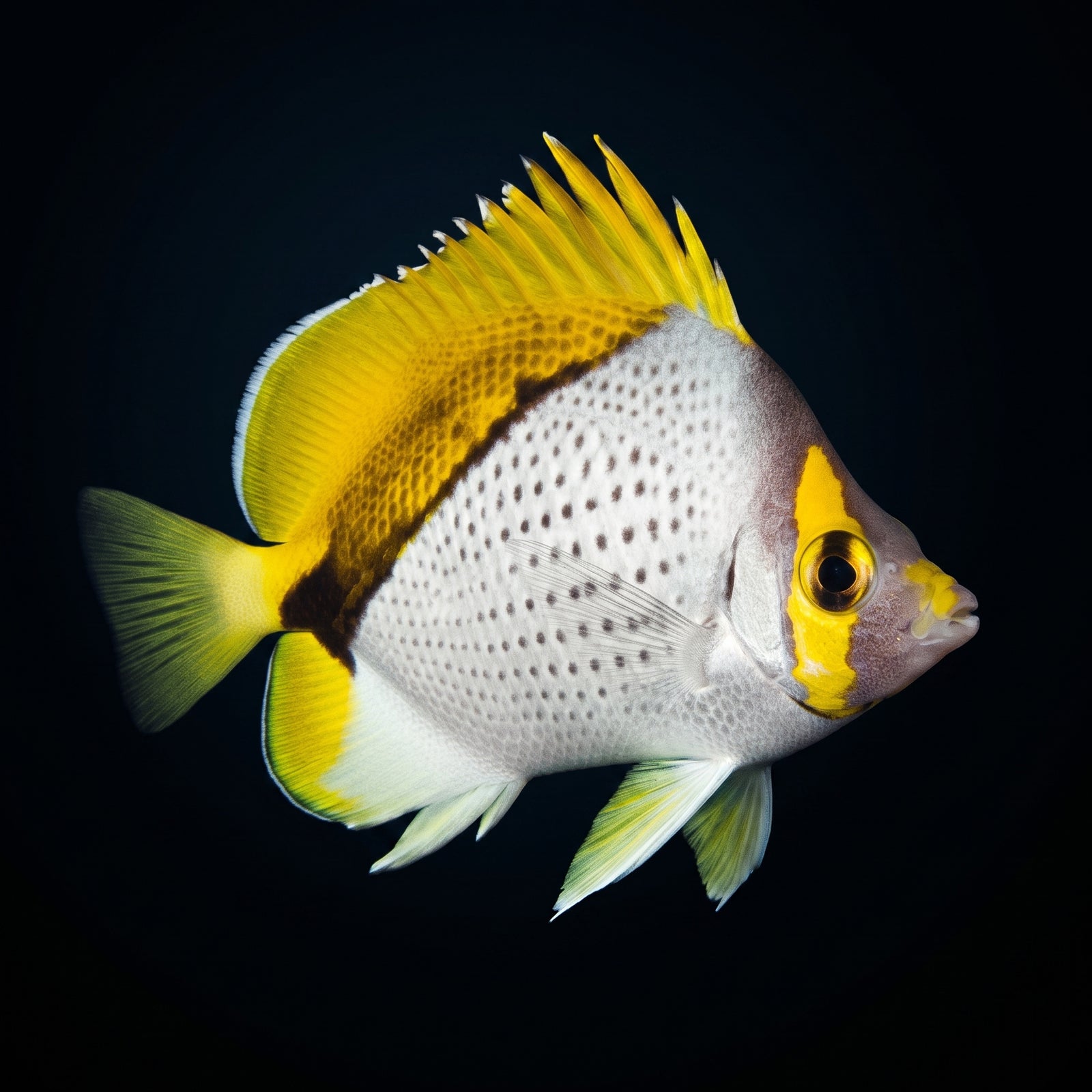 Declivis Butterflyfish (Chaetodon declivis) saltwater aquarium fish portrait