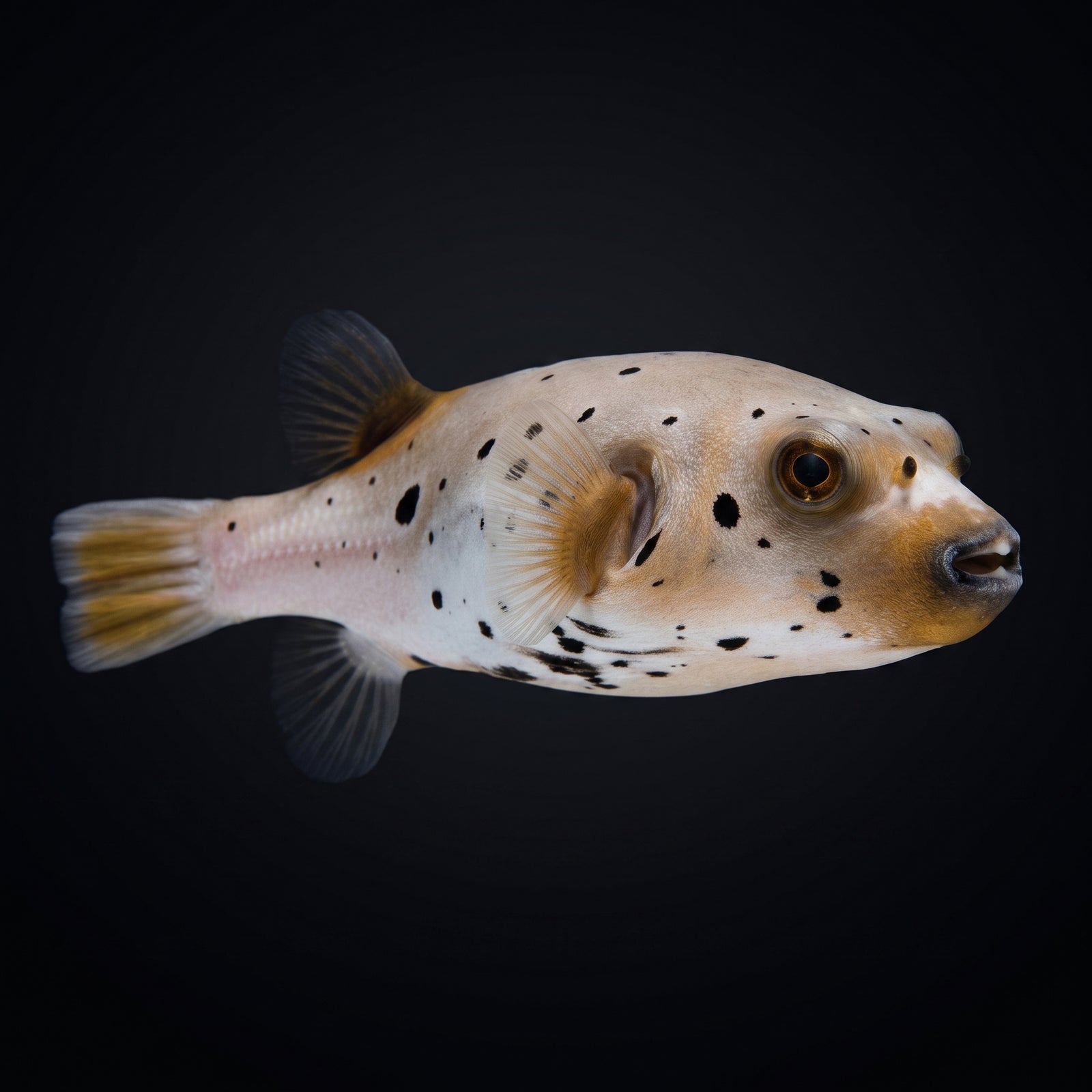 Dogface Puffer (Arothron nigropunctatus) saltwater aquarium fish portrait