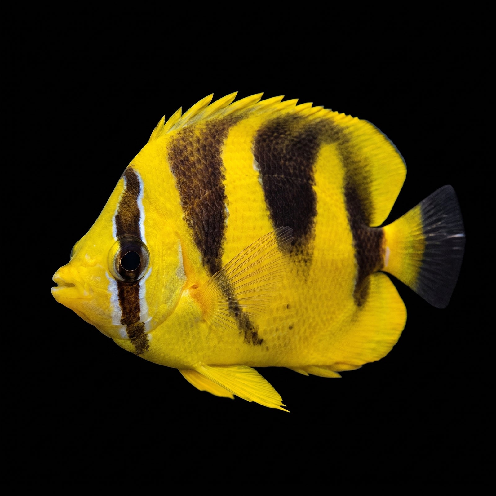 Double Saddle Butterflyfish (Chaetodon Ulietensis) saltwater aquarium fish portrait
