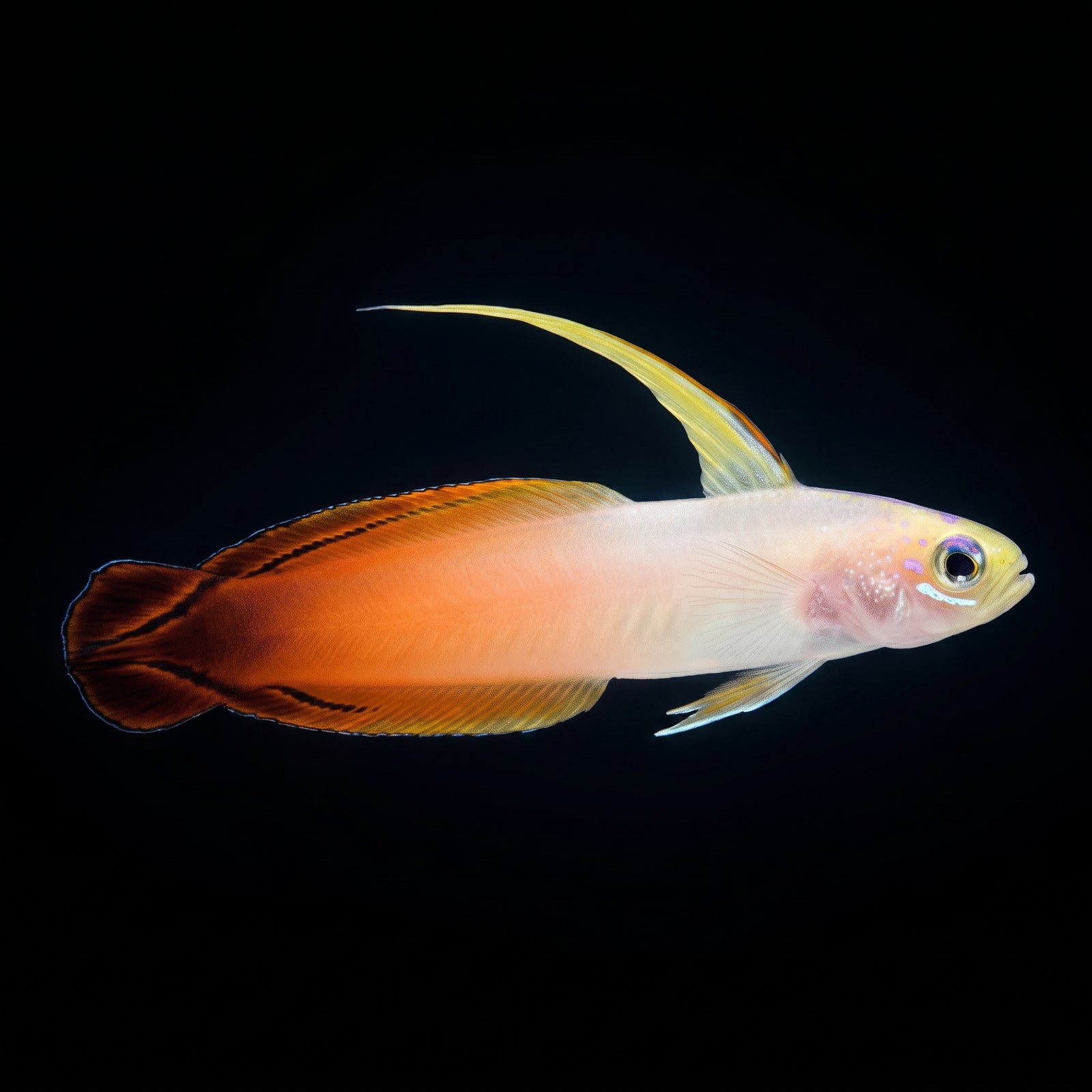Firefish (Nemateleotris magnifica) saltwater aquarium fish portrait
