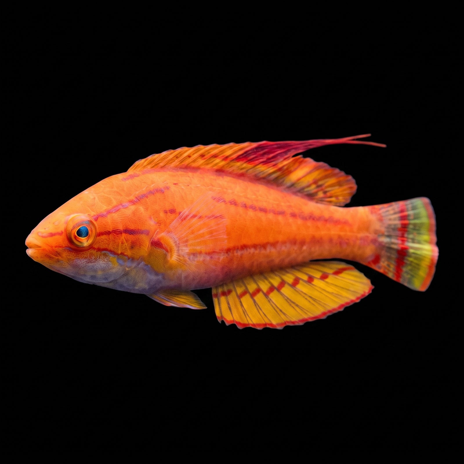 Flavianalis Yellow (Paracheilinus Flavianalis) saltwater aquarium fish portrait