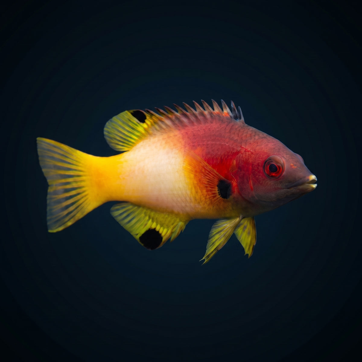Golden Spot Hogfish (Bodianus Perditio) saltwater aquarium fish portrait