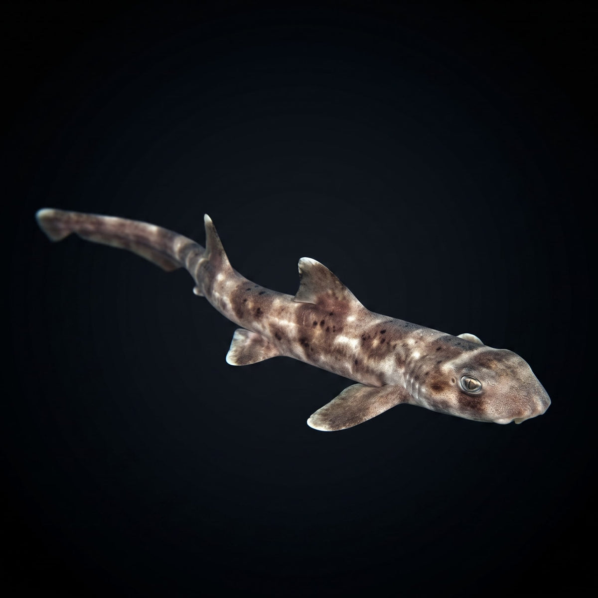 Marbled Bamboo Cat Shark (Chiloscyllium Plagiosum) saltwater aquarium fish portrait