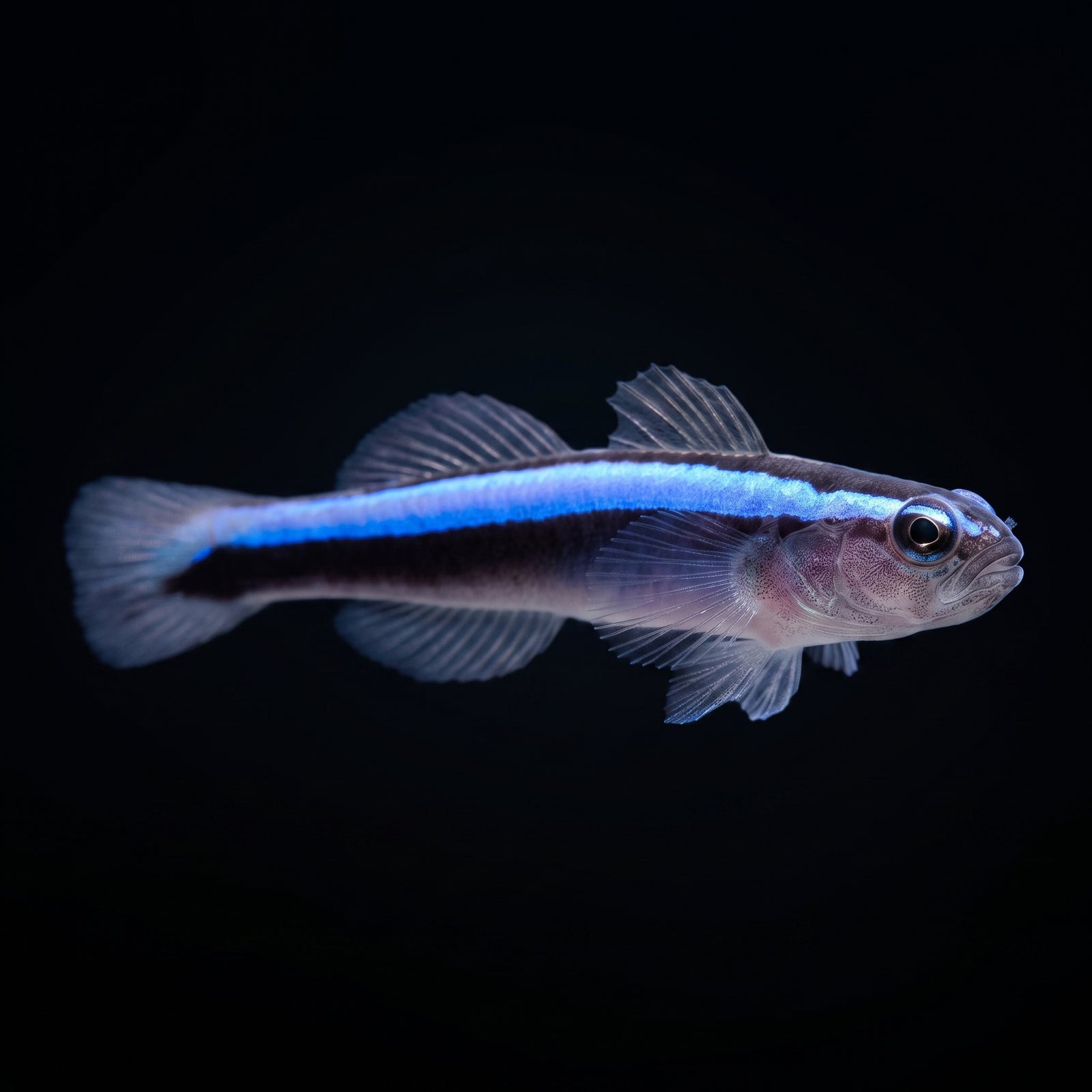 Neon Goby (Elacatinus oceanops) saltwater aquarium fish portrait