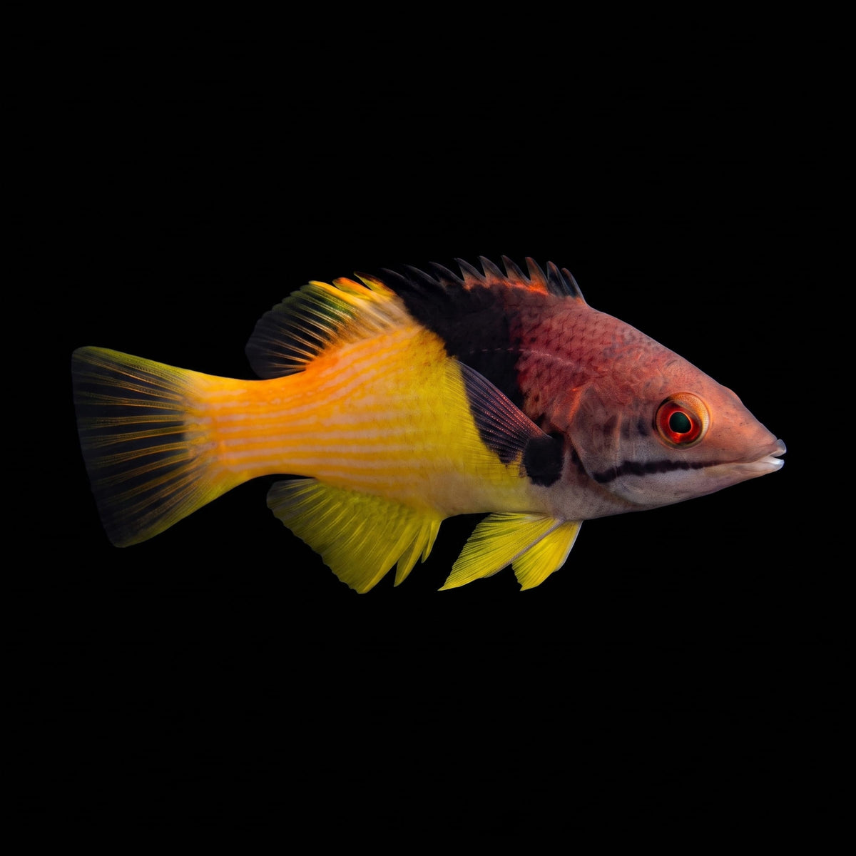Peppermint Hogfish (Bodianus Sepiacaudus) saltwater aquarium fish portrait
