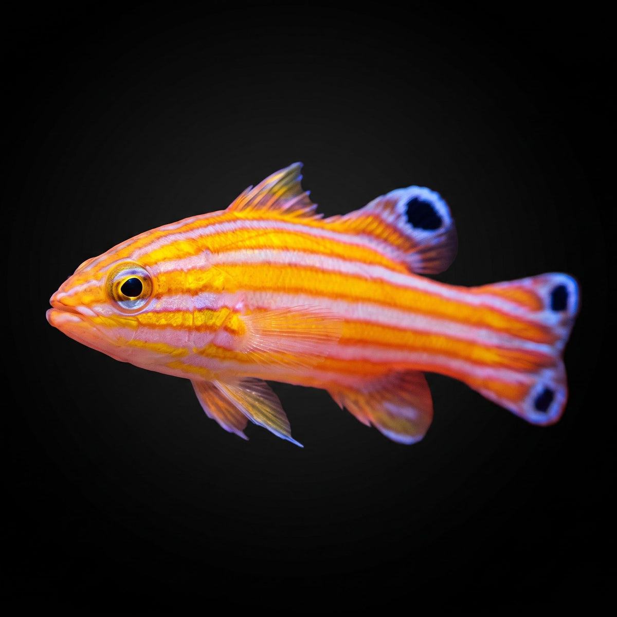 Rainbow Basslet (Liopropoma Fasciatum) saltwater aquarium fish portrait