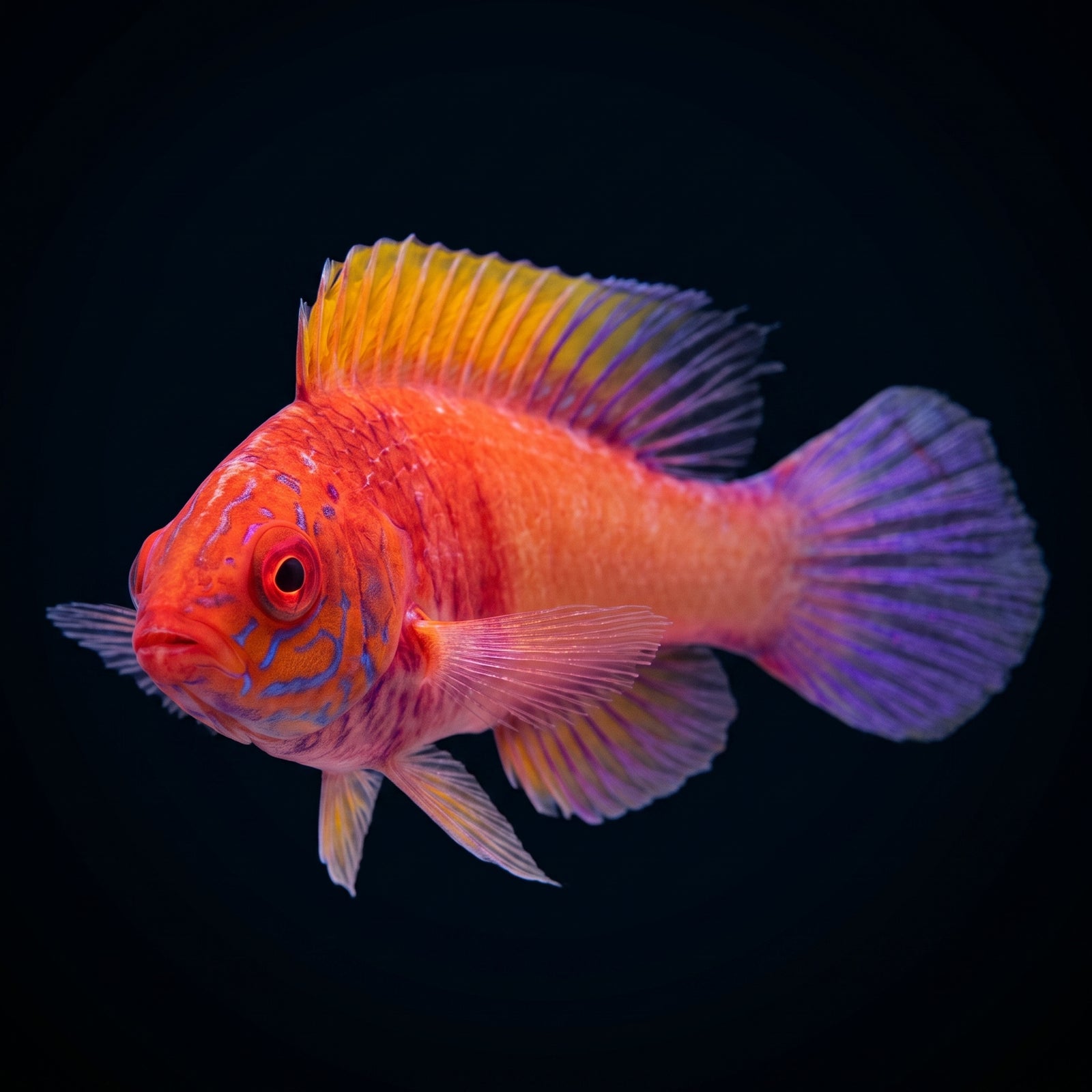 Red Velvet Fairy Wrasse (Cirrhilabrus rubrisquamis) saltwater aquarium fish portrait