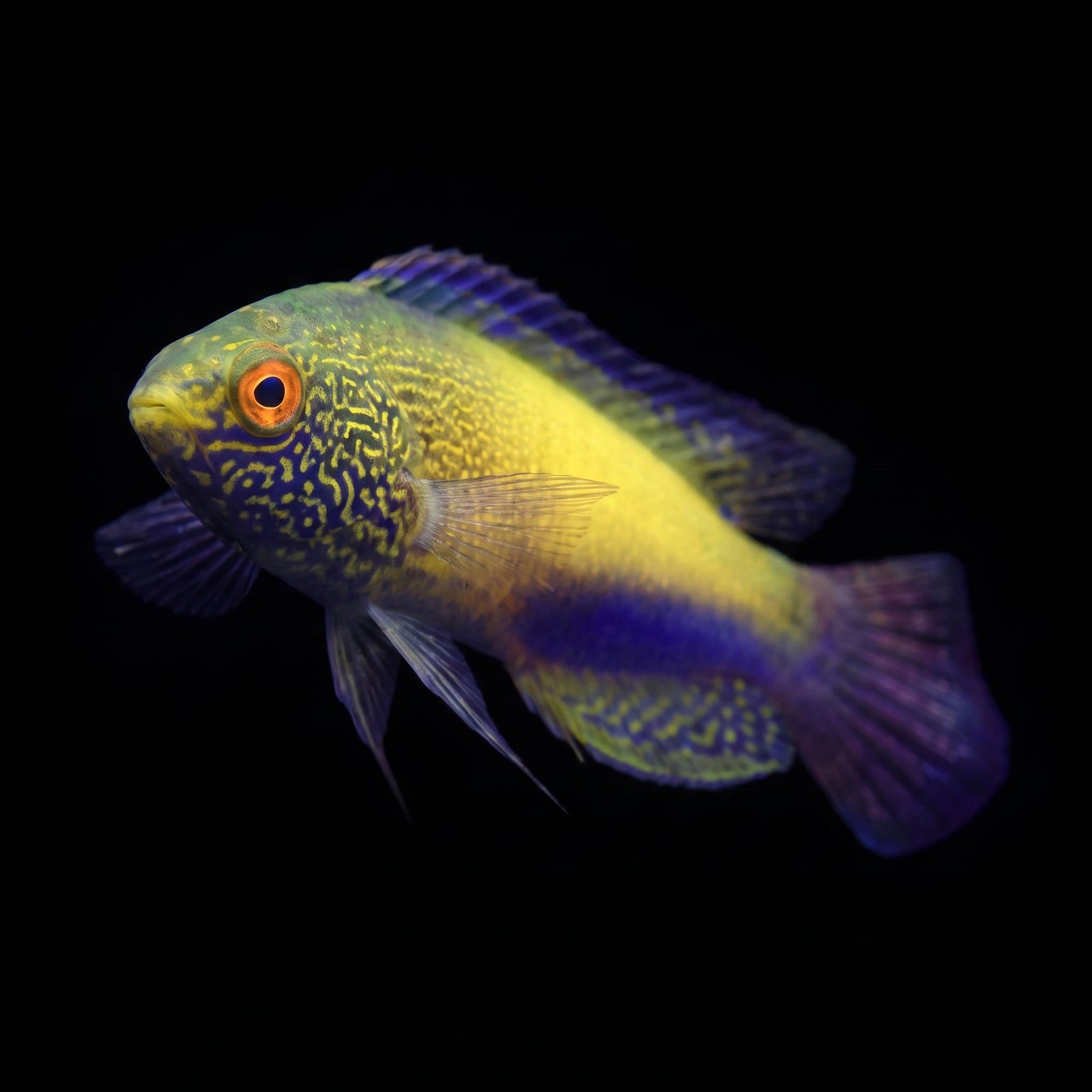 Rhomboid Fairy Wrasse (Cirrhilabrus rhomboidalis) saltwater aquarium fish portrait