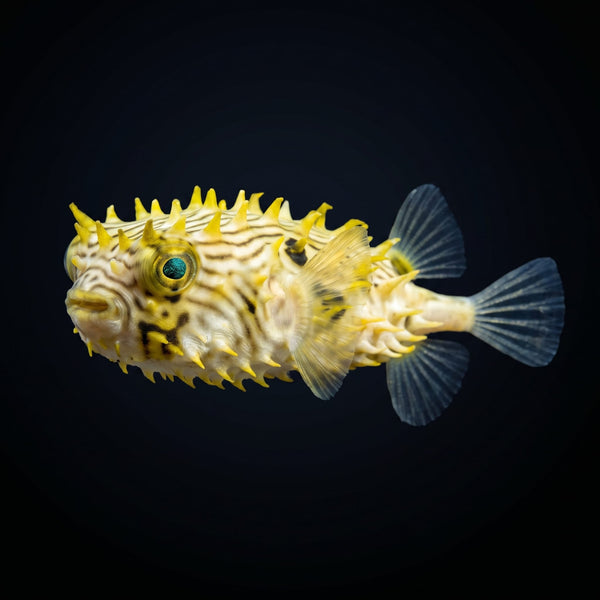 Spiny Box Puffer (Chilomycterus Schoepfi) saltwater aquarium fish portrait
