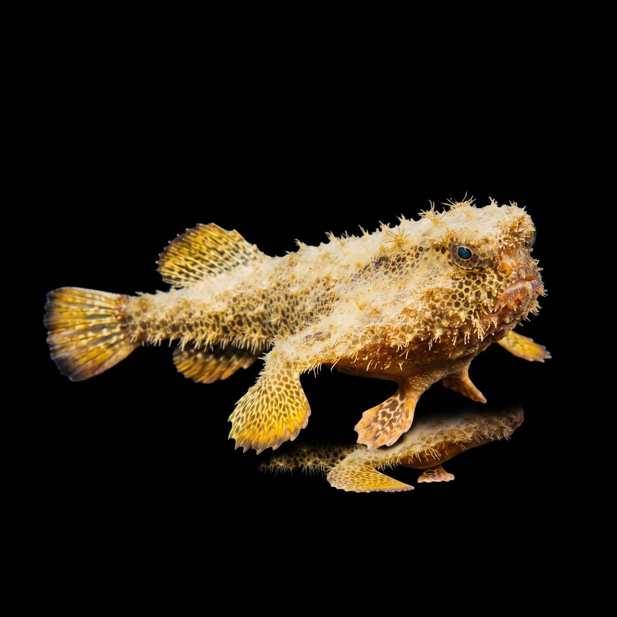 Walking Batfish (Ogocephalus Cubiformes) saltwater aquarium fish portrait