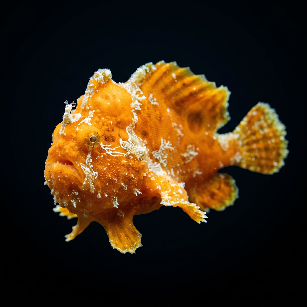 Wartskin Angler (Antennarius Maculatus) saltwater aquarium fish portrait