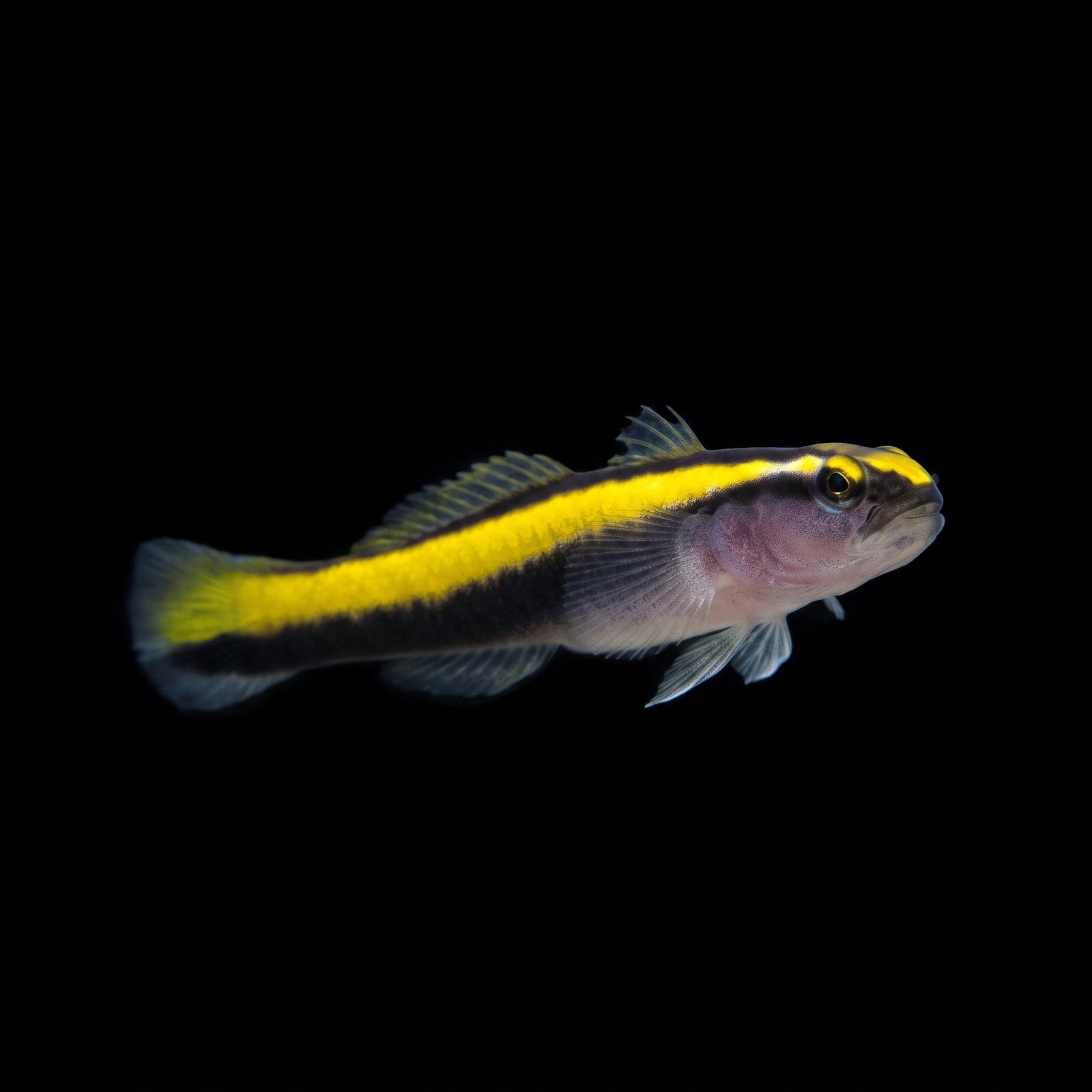 Yellowline Goby (Elacatinus figaro) saltwater aquarium fish portrait