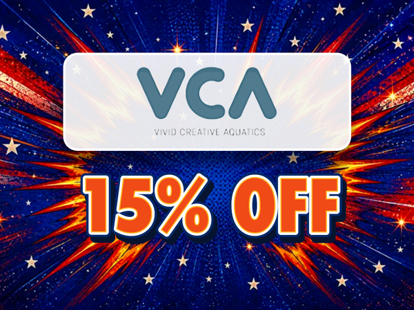 Vivid Creative Aquatics Labor Day sale tile, 15% off
